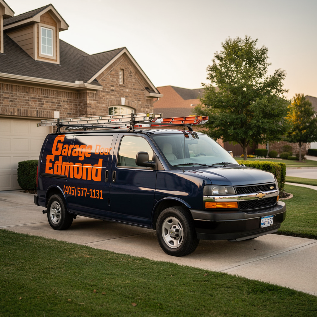Garage Door Edmond service van ready to repair garage doors in Edmond, OK