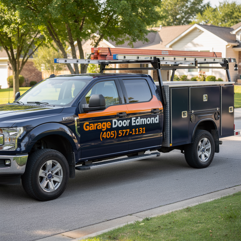 Garage Door Edmond work truck serving local Edmond neighborhoods